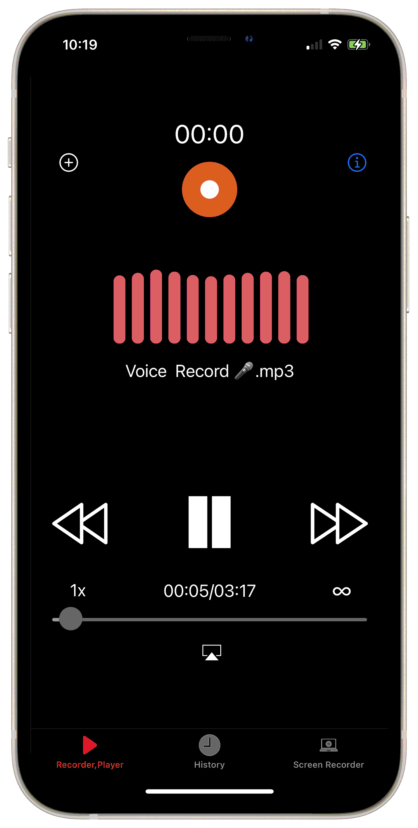 VoiceRecorder Free iPhone screenshot